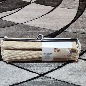 BHG COTTON FRINGE REVERSIBLE CAMEL/NATURAL LONG TABLE RUNNER HOME DECOR